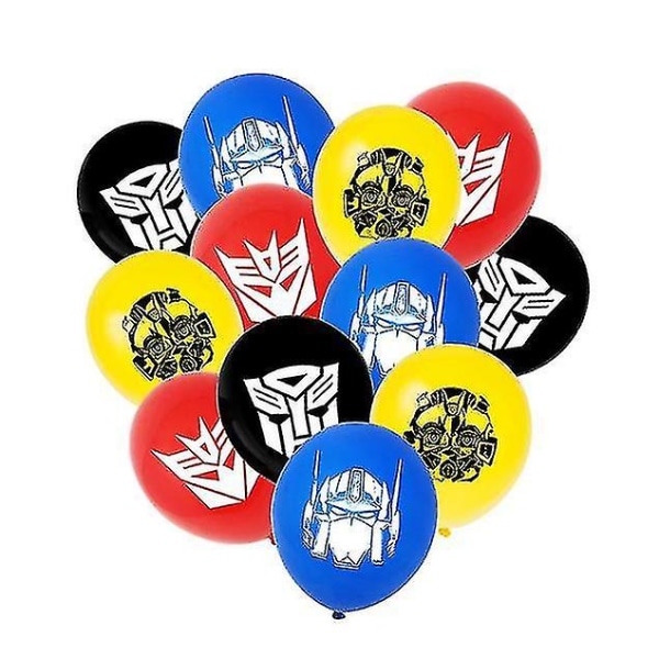 Transformers Barn Festutstyr Optimus Prime Bumblebee Robot Bursdagsdekorasjon Nummer Ballong Banner Engangstallerkener Kopper 10pcs cups