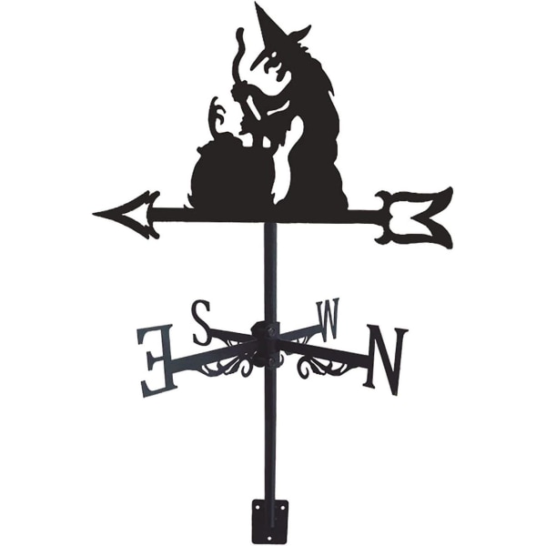 Vejrhane Jern Vejrhane Metal Vinge Retro Vejrfløje Have Gårdhave Ornament Dekoration Vejrhane Mand med Hund Witch Cooking Soup