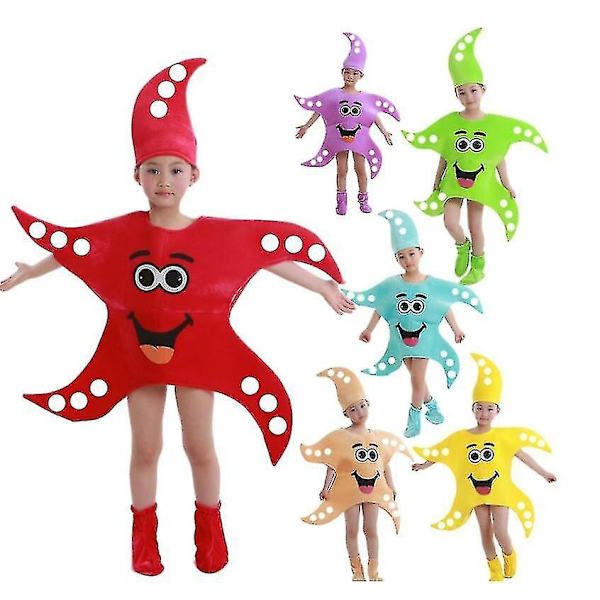 Lapset Koulu Kotijuhlat Meritähti Cosplay-asu pojille Baby Vauvanvaatteet Merieläin Tähti Lavaesitys Vaatteet Tanssipuku rose red 130 cm