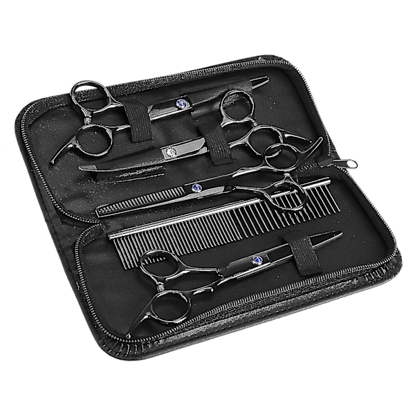 2024 Pet Grooming Saks Kit 7Pcs - Klipning Udtynding Hårklippning Værktøjer til Hund og Katte Frisør