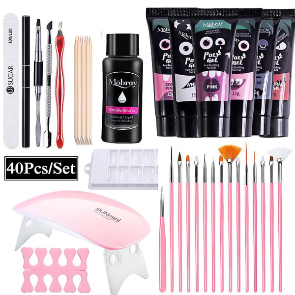 40 stk Nail Primer Poly Nail Gel Kit