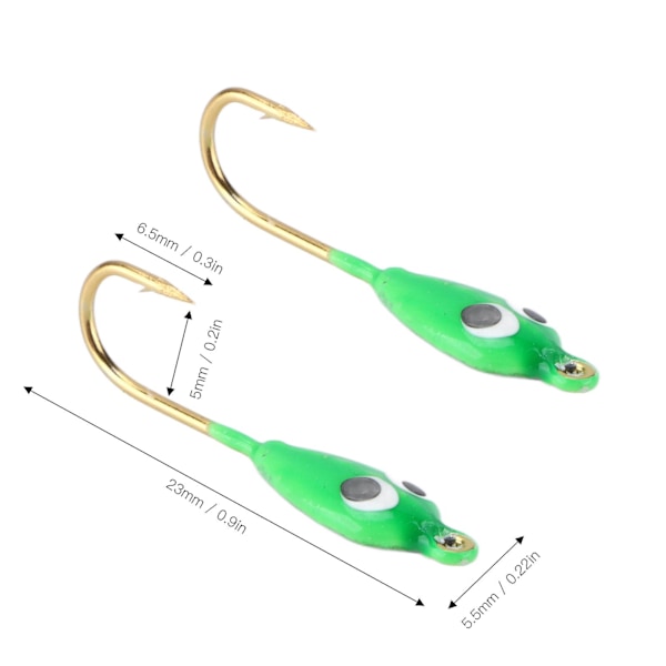 202410 stk Isfiske Jigger med pigger Vinter Jigging Lokkemiddel Mini Kroker Tilbehør Grønn Tadpole Form