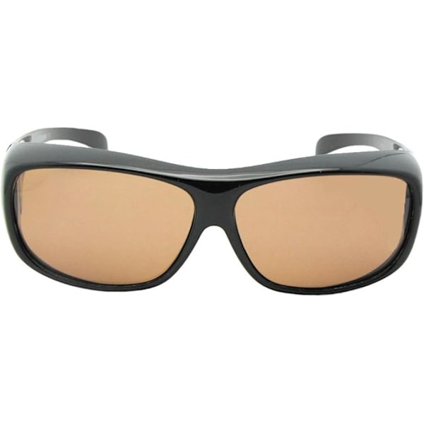 Miesten suojalasit, roiskesuojatut polarisoidut aurinkolasit, pyöräilyaurinkolasit, päivä- ja yökäyttöön sopivat aurinkolasit, miinuslasisetti Black-amber Lens