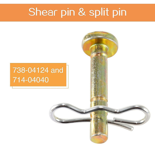20 Set Skärbultar & Splint Stift För Snöslunga - Ersättnings Skärbult 738-04124 Och 714-04040
