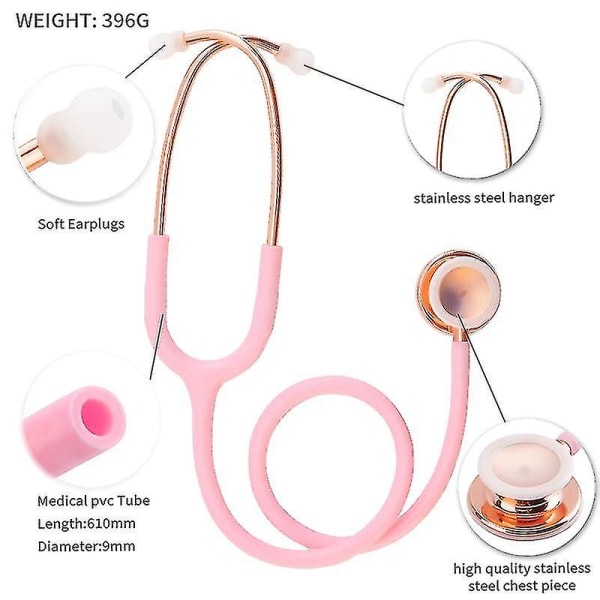 Ammattimainen kardiologinen stetoskooppi kaksipäinen stetoskooppi Lääketieteelliset laitteet Equipo Medico Lääkäri Sairaanhoitaja Opiskelija Stetoskooppi Light Pink