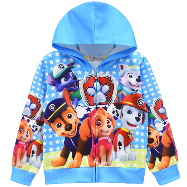 Paw Patrol Tecknade Barnkläder Jacka Söt Tecknad Tryck Kläder Dragkedja Huvtröja Kofta Jacka 130