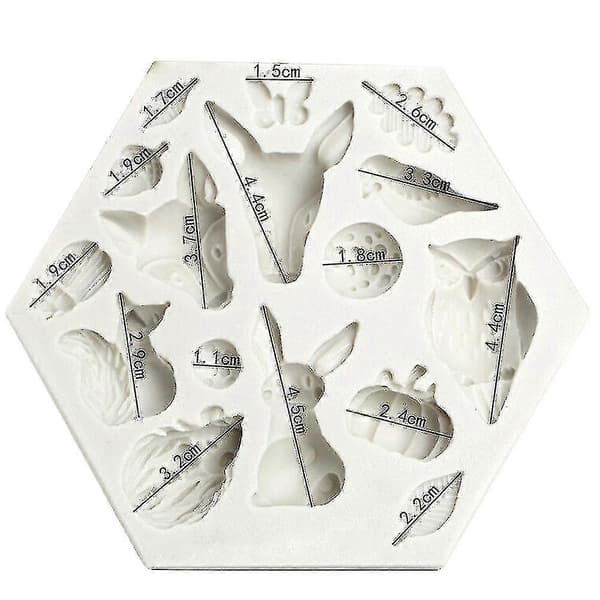 Silikon Dyr Fondantform Kakedekorasjon Bakeform Grey