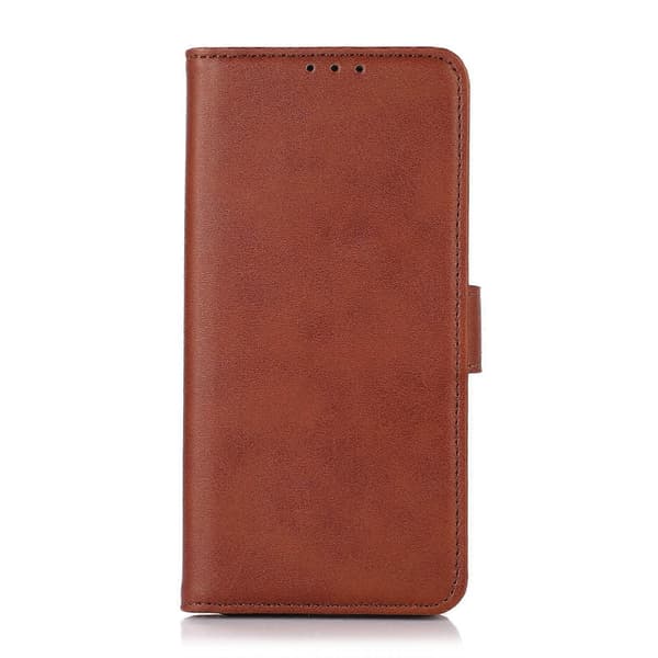 Telefoncover i læder med ko-tekstur til iPhone 14 Brown