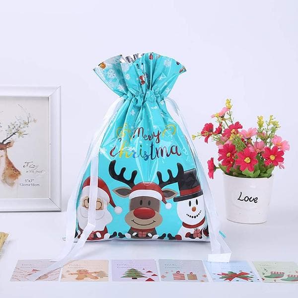 15-pack stora presentpåsar med dragsko för julklappar 30x40cm [JUN]