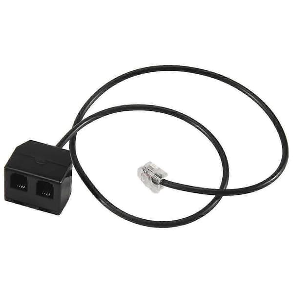 RJ9 4P4C han til dobbelt hun telefonadapterkabel Black