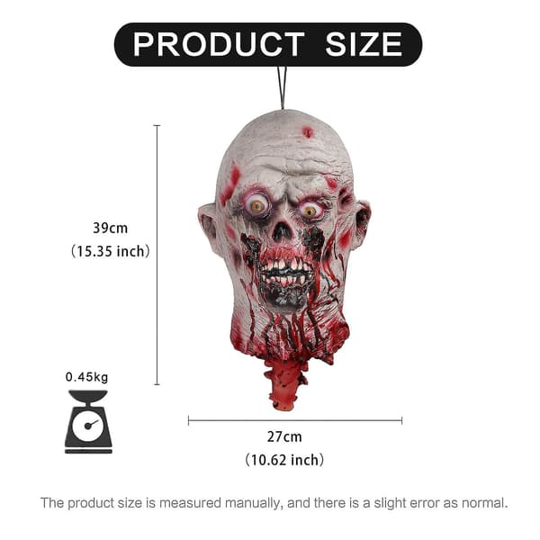 Halloween Spøkelseshus Dekorativ Hengende Dinglende Latex Blodig Hode Spøkelse bd