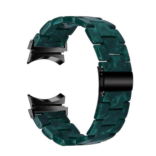 For Samsung Galaxy Watch 5 40mm / 44mm / Watch 5 Pro 45mm Resin Watch Band Rustfritt stålspennearmbånd Blackish Green
