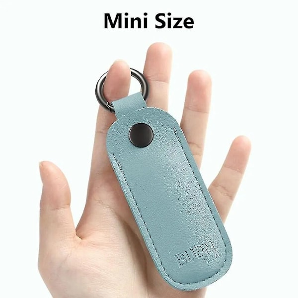 Läder U Disk Fodral Nyckelring Hållare USB Flash Drive Förvaringsväska Pendrive Skyddande Omslag Minnessticka Fodral Ocean Blue
