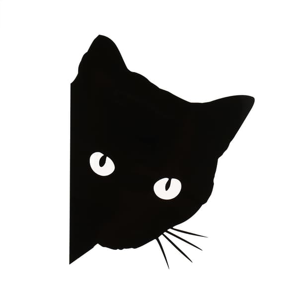 Peeking Cat Silhouette Decal Notebook Car Laptop