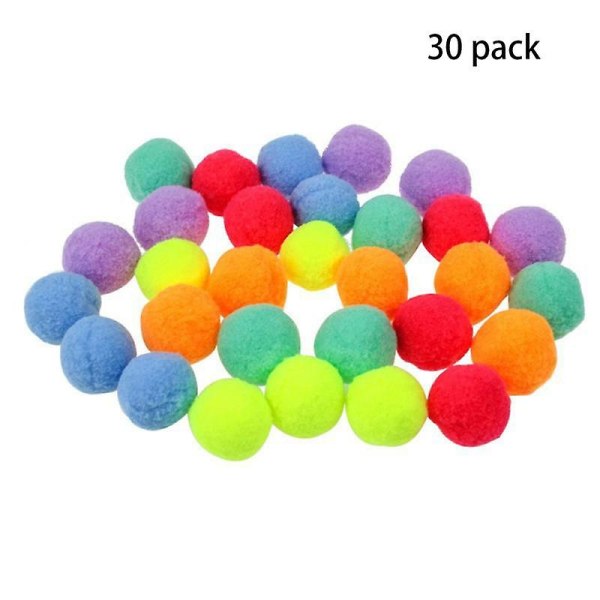 Creative Cat Teaser Plyschbollleksaker för katter skjuta pistol kattleksak Avkopplande kattleksak resår 30 balls
