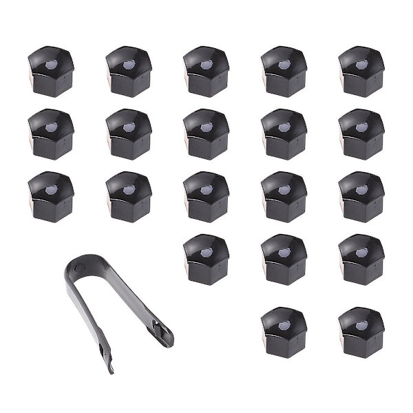 21 in 1 kuusikulmainen pyörän pultin suojukset pultit suojukset ruuvi suojakorkit 21mm klipsit (musta) Black Size 3