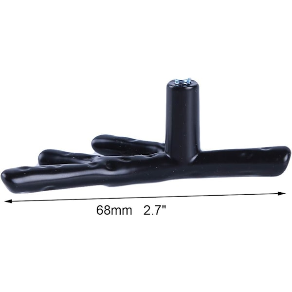 10x Black Cabinet Knobs Wardrobe Drawer Handles Pull Branch Single Hole