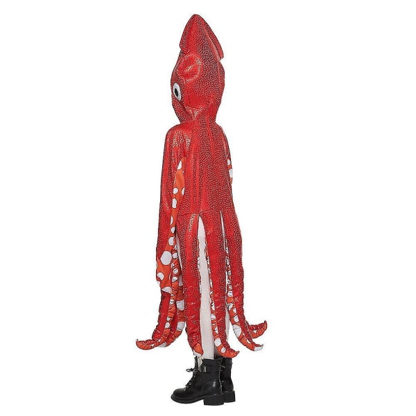 Hauska kalmariasu Red Octopus Sponge -haalari aikuisille lapsille merieläinasu Halloween Carnival _s M