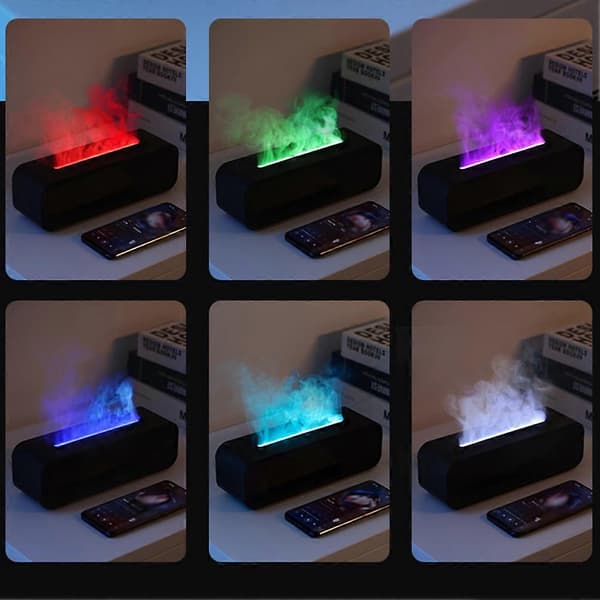 Oppgradert 7-farget lys aromaterapi-diffuser multifunksjonell aroma-diffuser med nattlys for kontoret White