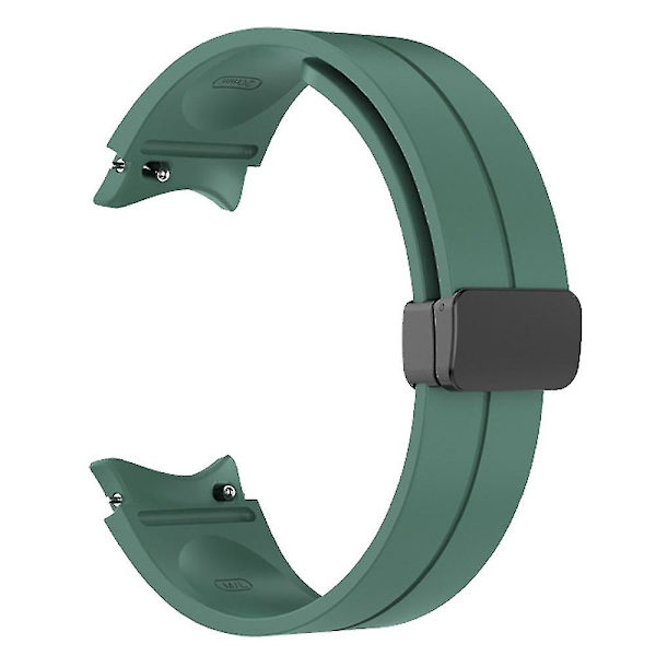 Foldbar blød silikone magnetisk spændestrop til Samsung Galaxy Watch 4/5 Watch5 Pro Sportsrem Green