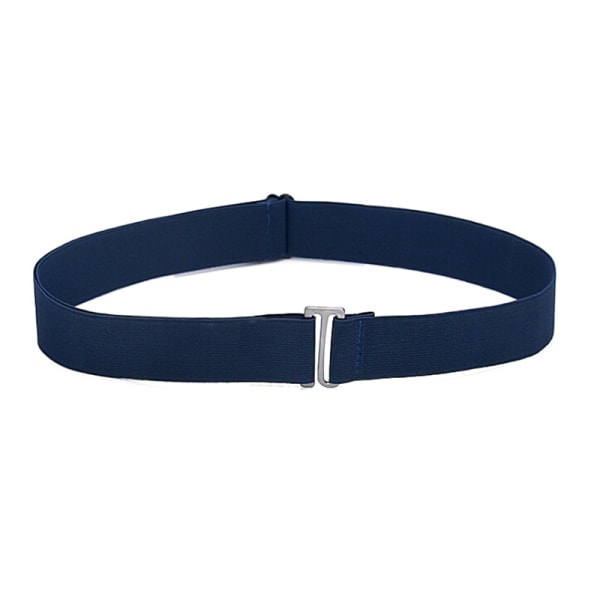 Näkymätön Muovinen Vyö Solki Elastinen Vyö Naisille Miehille Säädettävissä Tummansininen 3x105cm Dark blue