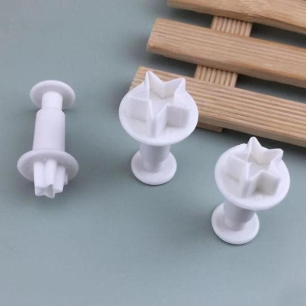 Sweetly Does It - Set med 3 bakformar för tårtdekoration, stjärndesign, plast, vit