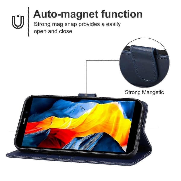 Læder telefoncover til Oukitel Wp32 Blue