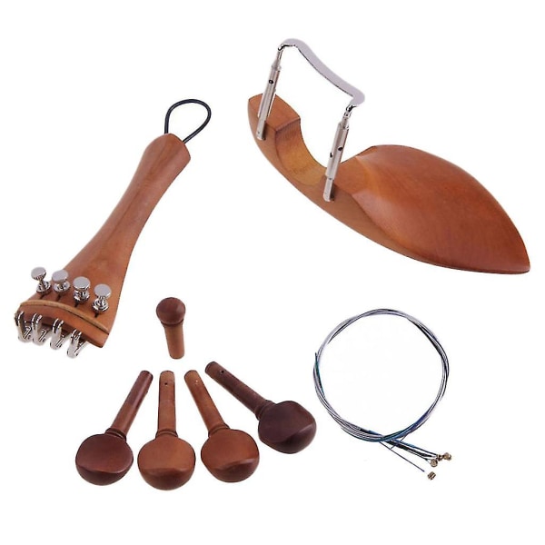 4/4 violindele Tilbehør Hagestøtte Halestykke Fintuner Tuning Peg Tailgut Endpin Strings Kit