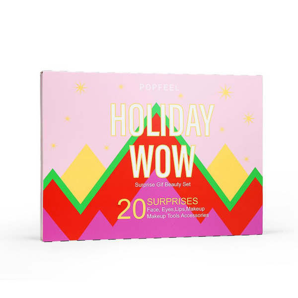 Julekosmetikk Adventskalender Xmas Countdown Makeup Surprise Blind Box, Inkluder Lip Gloss, Blush, Eyebrow Kit Party Gift