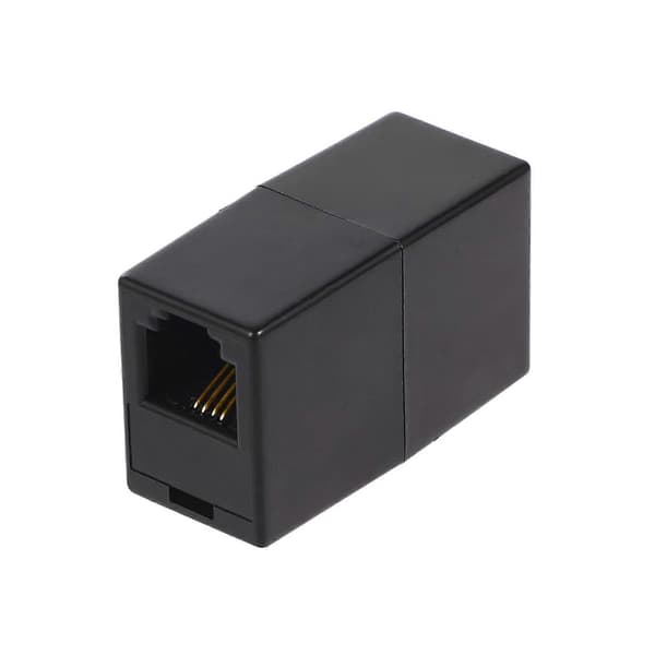 RJ11-kobling, lige telefon-inline-kobling RJ11 6P4C inline Keystone Jack hun til hun lige telefonkabel forlængeradapter (sort)