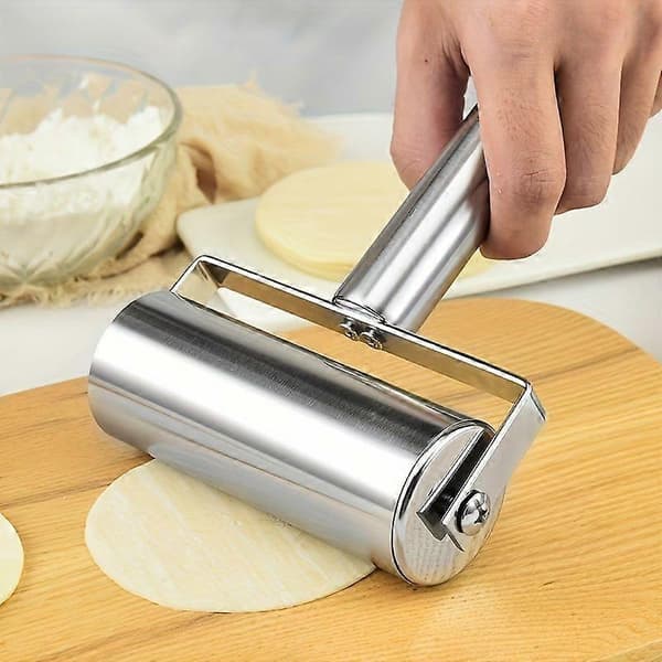 Dobbelt-hovedet T-formet non-stick kagerulle, kagerulle i rustfrit stål til dumplings, tærtebunde og dej 1pc