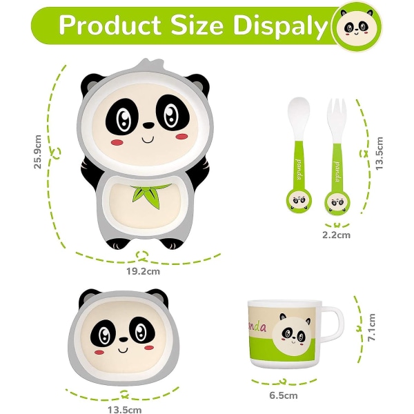 Höstkampanj,barnservisset Set Baby set Bambufibergaffel (panda)