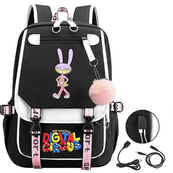 Ny Digital Circus Perifer Ryggsäck, Student Skolväska, Gratis Hårboll 2 Digital Circus Backpack