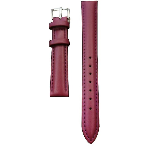 Klockarmband i äkta läder Mjukt material Watch Handledsrem 12 14 16 18 20 21 22 mm med silverfärgat spänne i rostfritt stål Purple 22mm