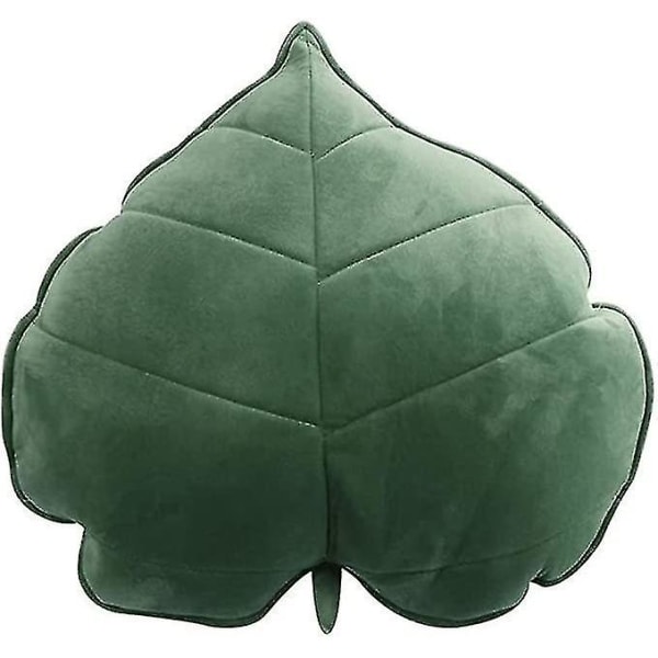 3d-lövkudde Bekväm soffa Sovkudde Inredning 13x13cm Mörkgrönt case Kindergarten Sängkläder (h-3)