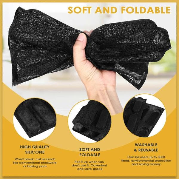 Silikonpanne - Non-Stick, Pølseformer, Bakematte Brødform Black