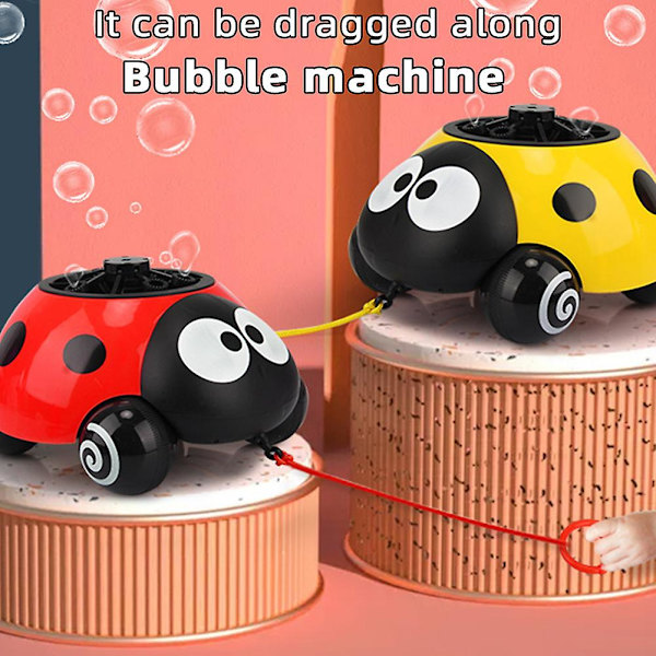Söta nyckelpigor/bläckfisk Automatisk Bubble Maker Uppladdningsbar Bärbar Bubble Maker Leksak För Barn Pojke Flicka Red ladybug