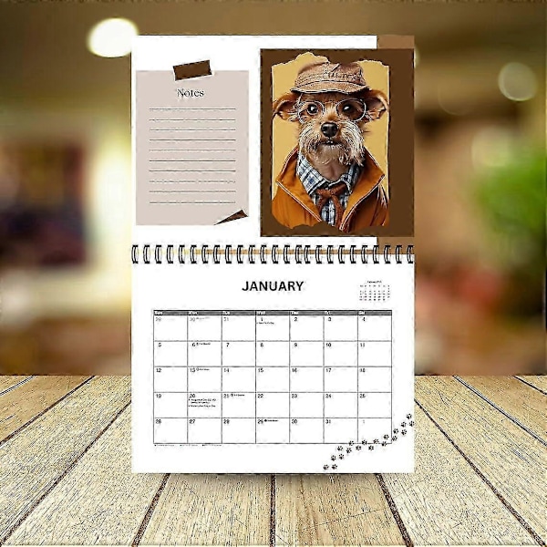 Hundekalender 2025, Sjove Hunde Vægkælder, Søde Hunde Kalender, 12 Måneder Kalender, Fantastisk Julegave til Hundeelsker 1Pcs