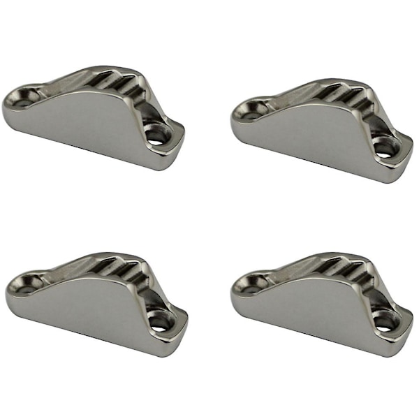 4PCS Stainless Steel Marine Sailing Rope Cam Cleat 18X48mm Flip Up Clamp Jam Cleat for Sailboat Yac Silver