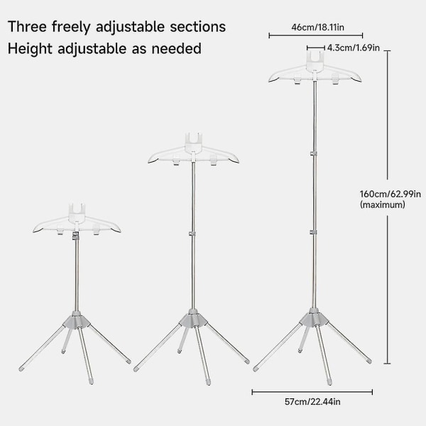 Steamer Stand - Folding Telescopic Clothing Steamer Holder, Oppheng for damping av klær, dampstativ for klær Black