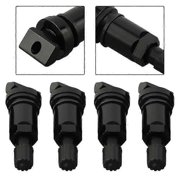 4 stk TPMS ventilspindler aluminiumslegering TPMS ventilspindel reparasjonssett for BMW 1 2 3-serie X1 X2 X3 Robust materiale Black