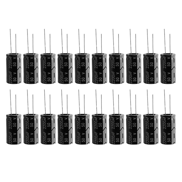 20 kpl 2200uf 50v 105c polarisoidut elektrolyyttikondensaattorit 16x31mm