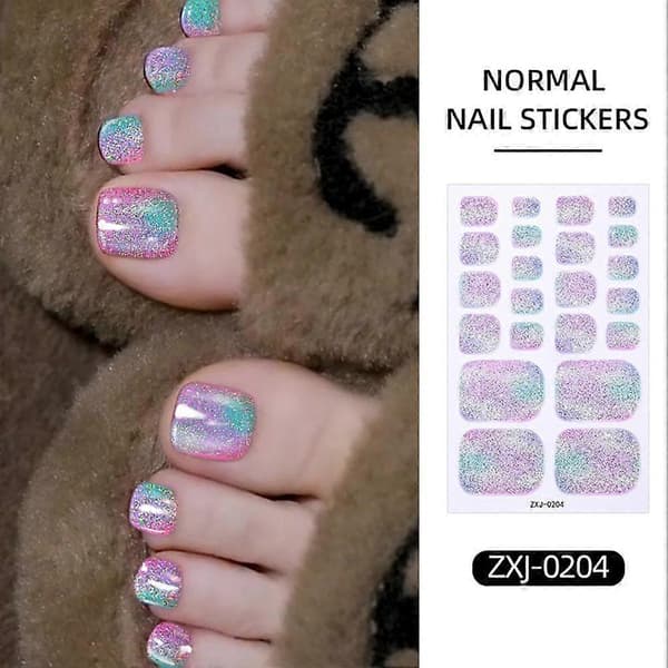 Regnbuegradient tåneglklistremerker selvklebende vannavstøtende glitrende style 8