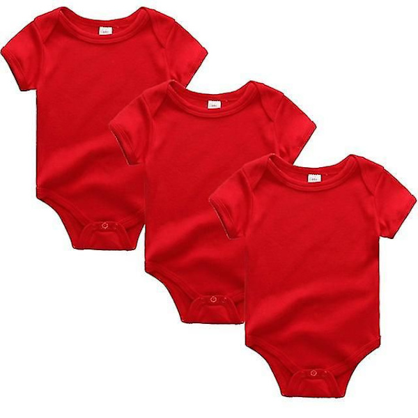 3 kpl Lasten Lyhythihainen Puuvillabody Red 9M