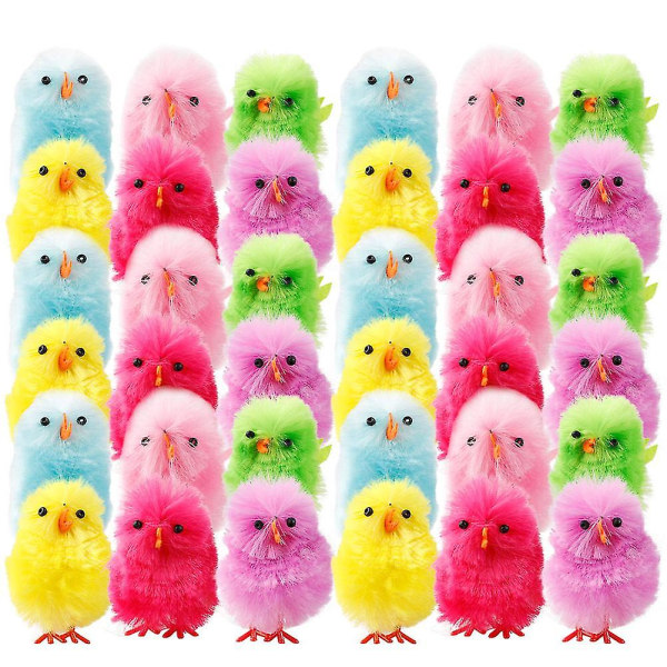 36st Mini Påsk Kycklingar Levande Färger Påsk Plysch Kycklingar Söta Påsk Baby Kycklingar Påsk present till barn