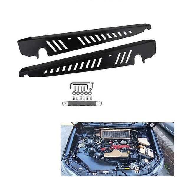 Fender Shrouds Kit Panelplade Motorrum med Hardware til Subaru WRX & STi 2015-2020, Sort Black