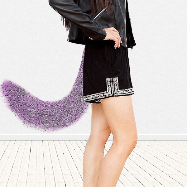 Fuskepelshale til Halloween-fest Kostymetilbehør Plysj Fox Wolf Tail B Purple