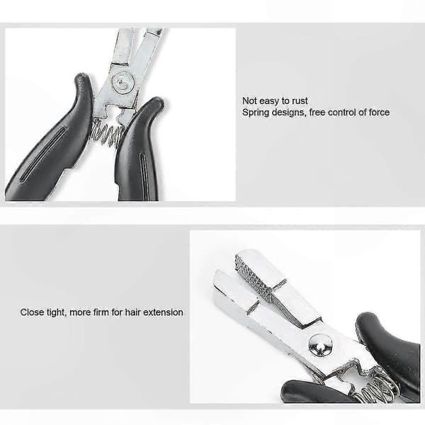 Nano Ring Hair Extensions Værktøj, Mini Tang til Åbning og Fjernelse af Mikroringe, Professionelt Sort Stylinginstrument