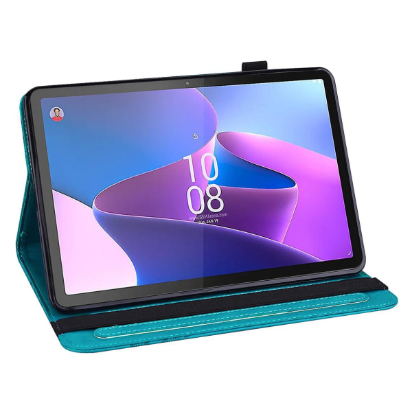 För Lenovo Tab P11 Gen 2 Imprinting Drop-proof Tablet Cover PU-läder case med stativ Blue
