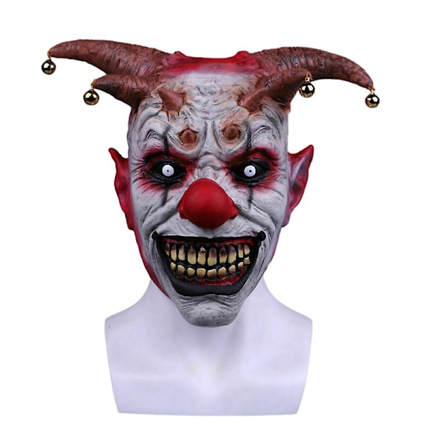 Skräck Ond Klocka Clown Mask Vuxen Läskig Killer Joker Latex Helansikte Halloween Karneval Cosplay Maskeradkläder Rekvisita